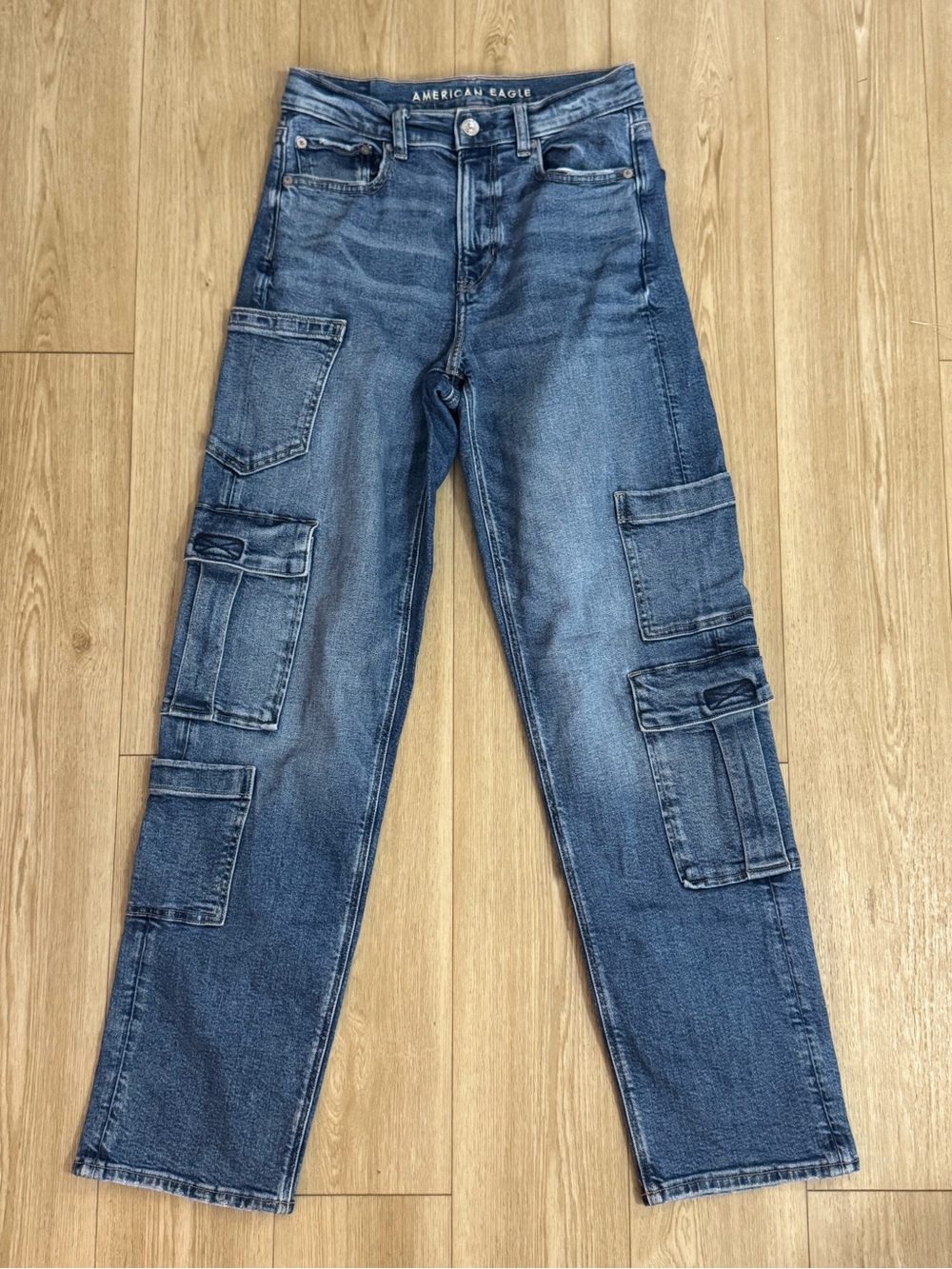 American Eagle Outfitters Women’s Blue Cargo Jeans